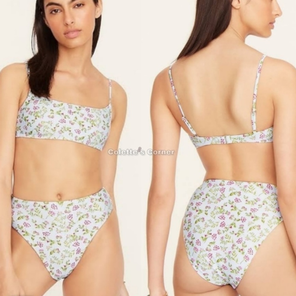 J. Crew high-rise Floral Bikini Set meadow floral sz M/L